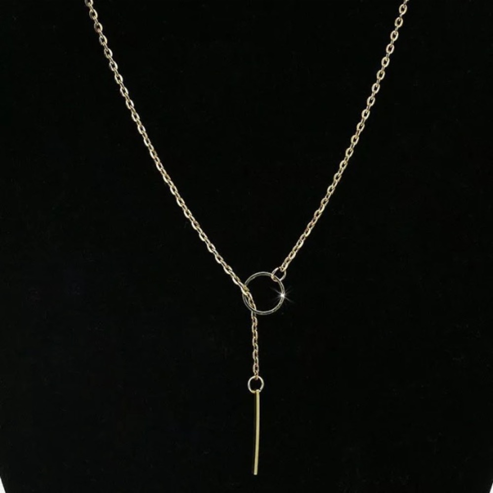 🎉5/$25🎉 Sexy Lariat Bar Gold Pendant Necklace - Picture 2 of 3